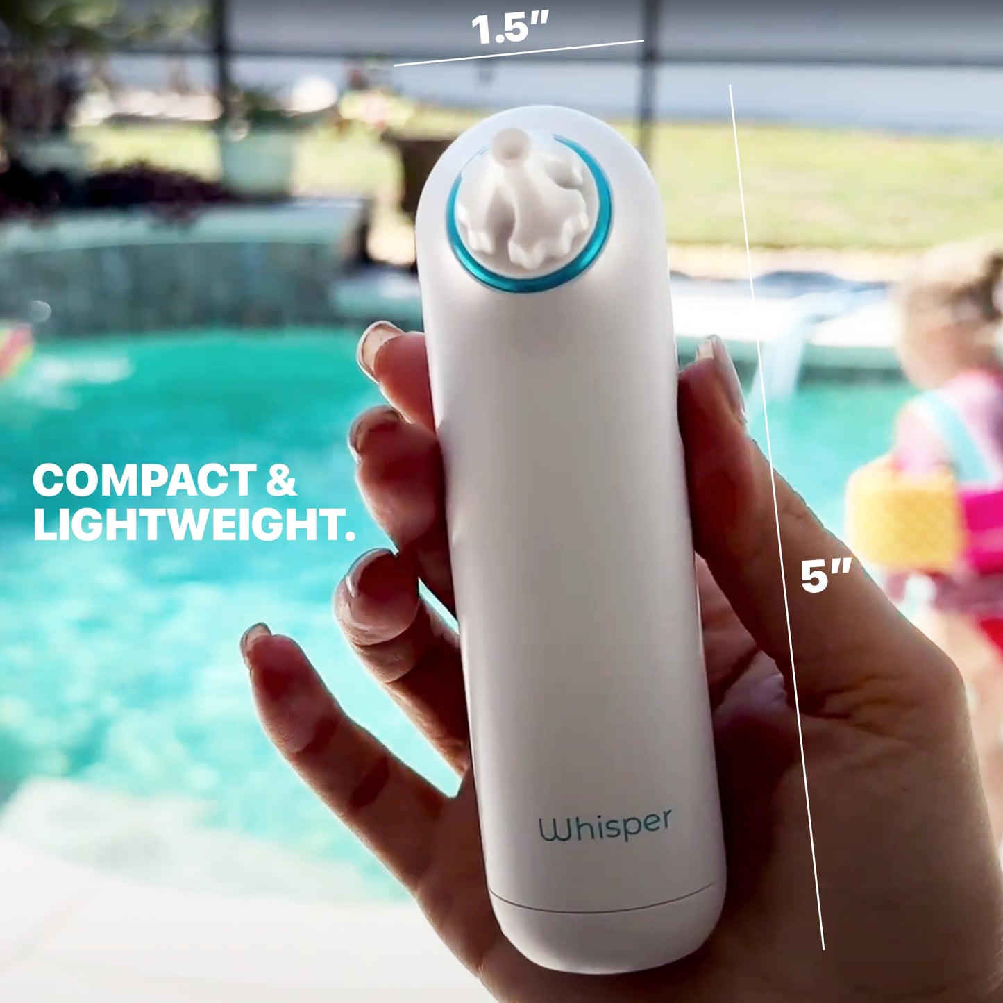 Whisper Ear Dryer dimensions (compact and portable)